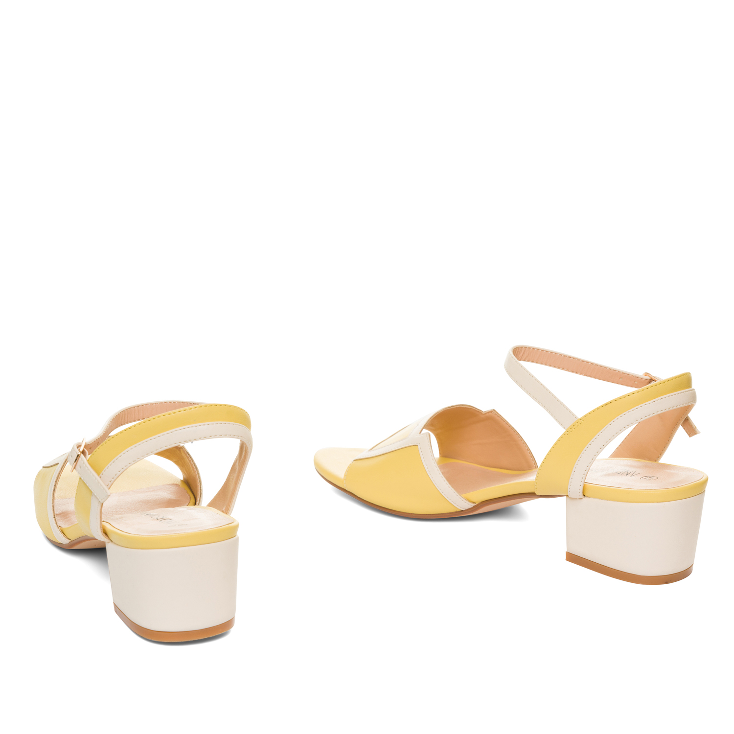 Yellow faux leather sandals 