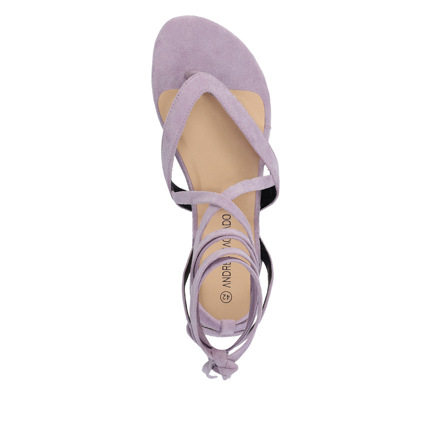 Purple faux suede flat sandals 
