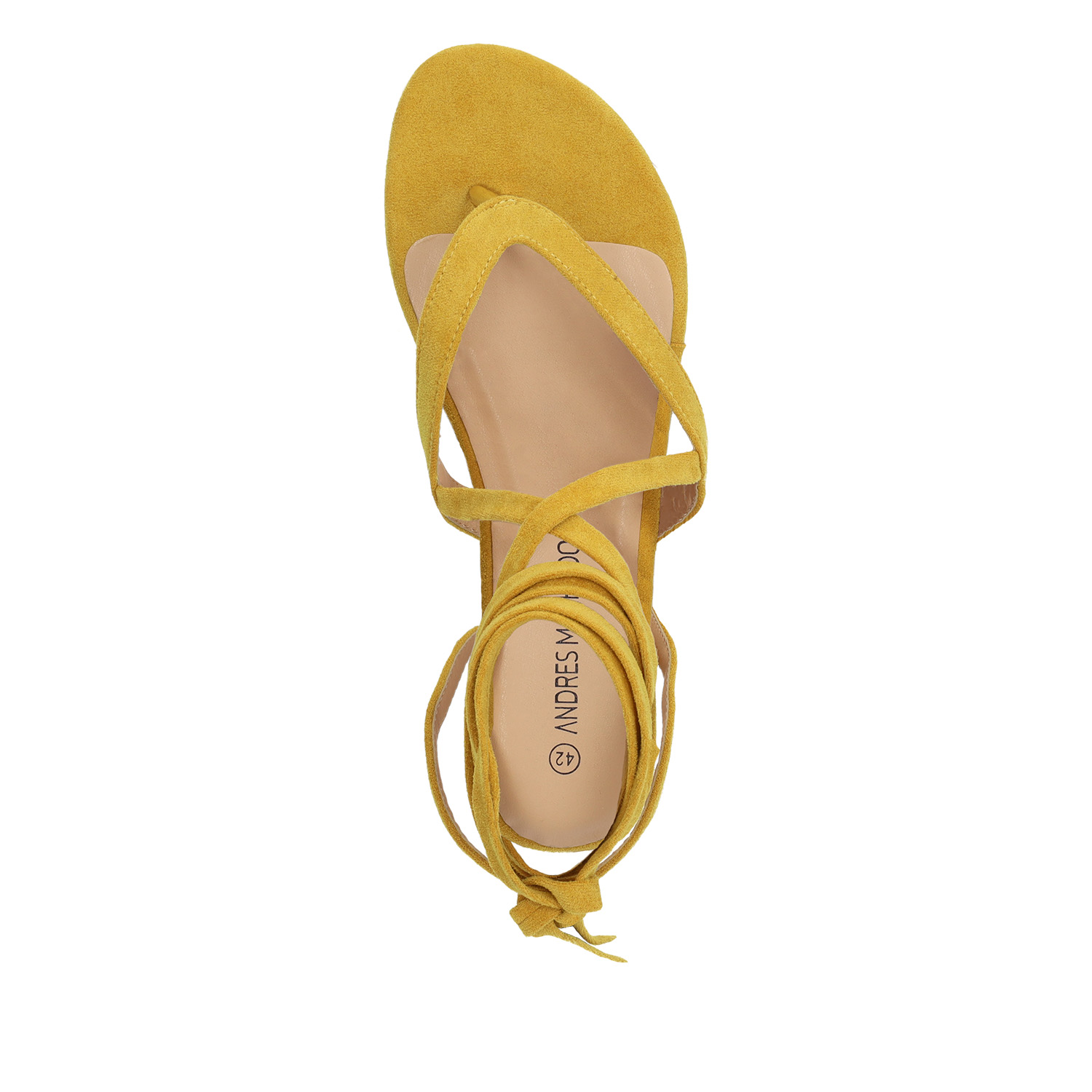 Mustard faux suede flat sandals 