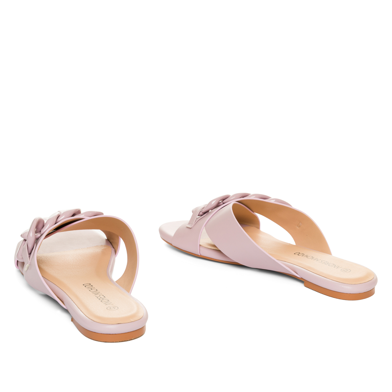 Sandalia plana en soft color Malva 