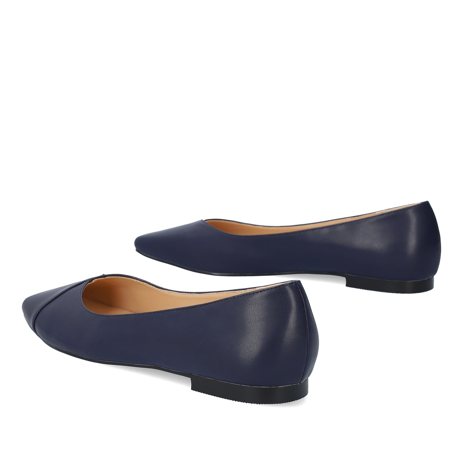 Navy coloured faux leather ballerina 