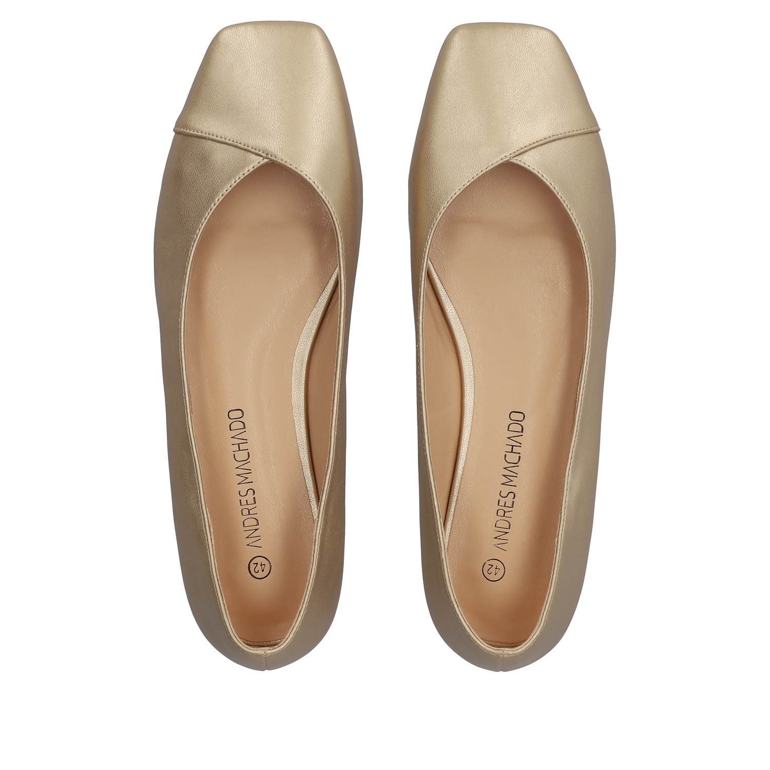 Gold coloured faux leather ballerina 