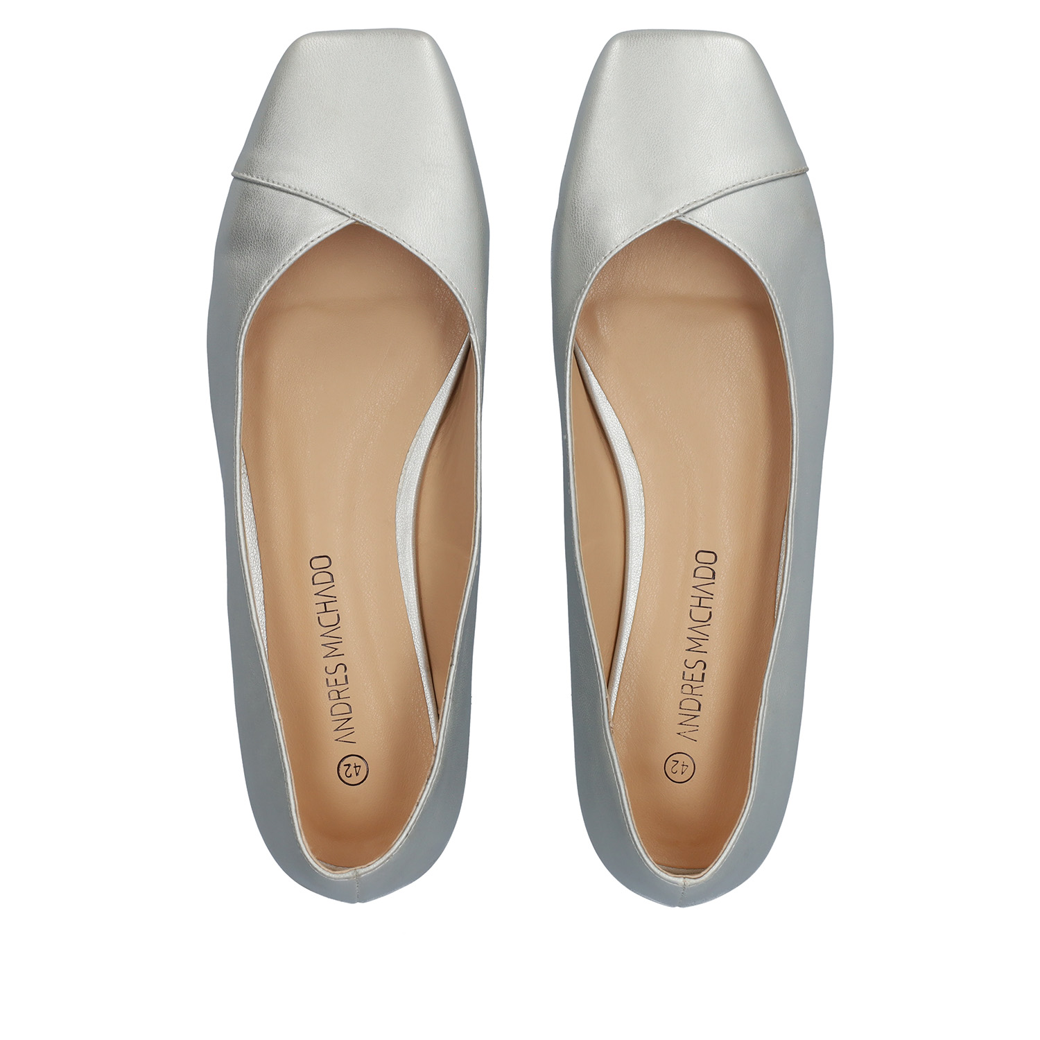 Silver coloured faux leather ballerina 