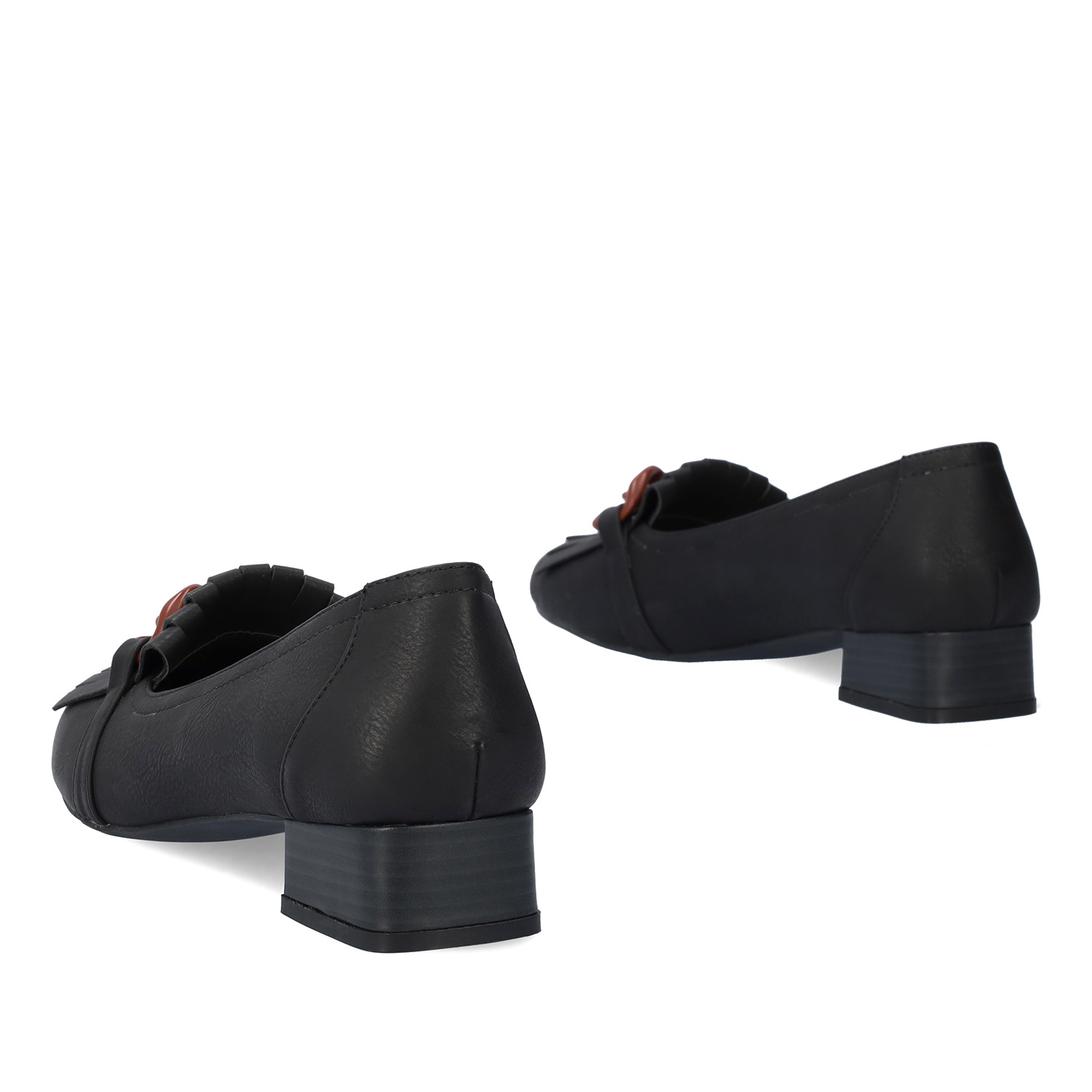 Loafer aus schwarzem Lederimitat mit Prägung 