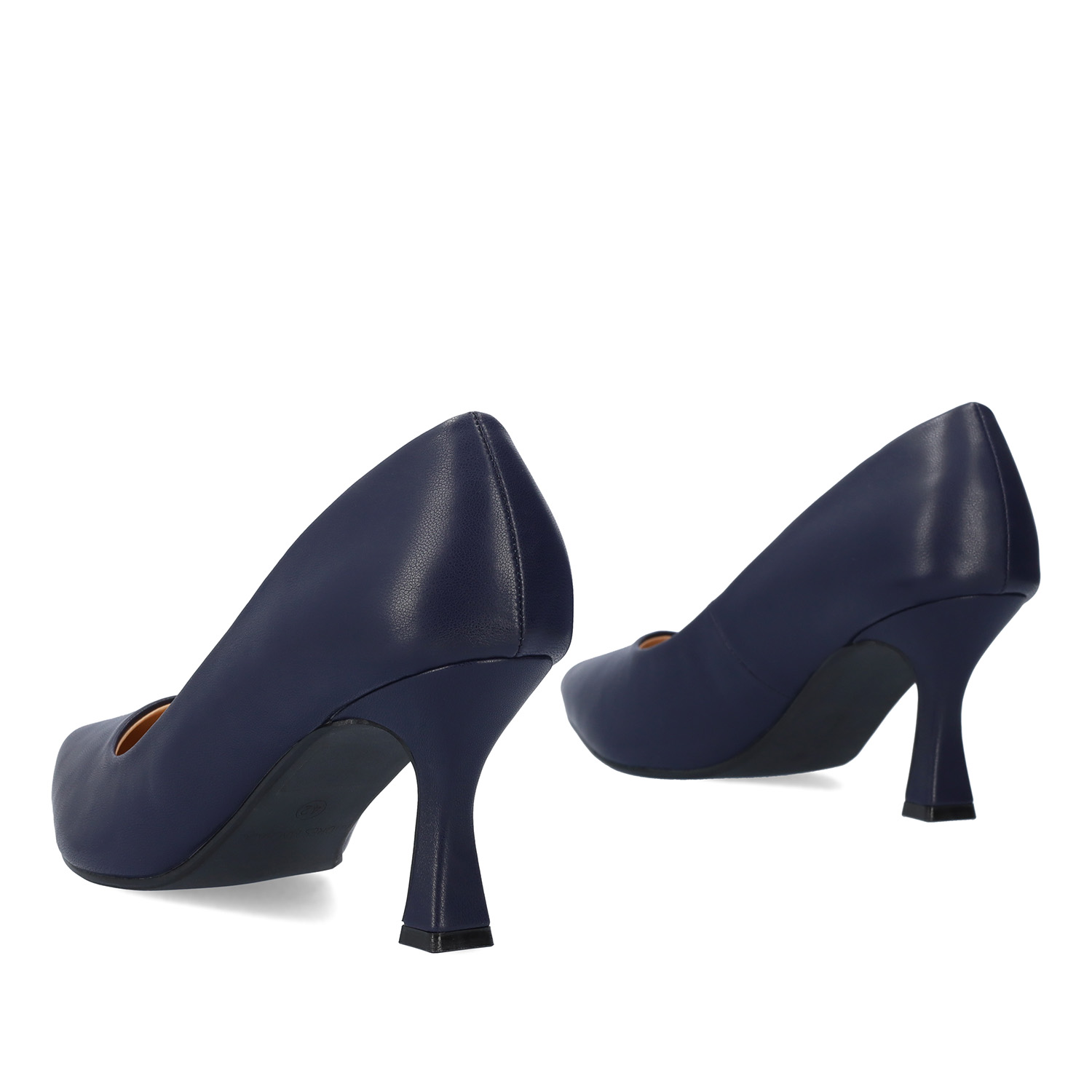 Heeled shoes in navy faux leather 