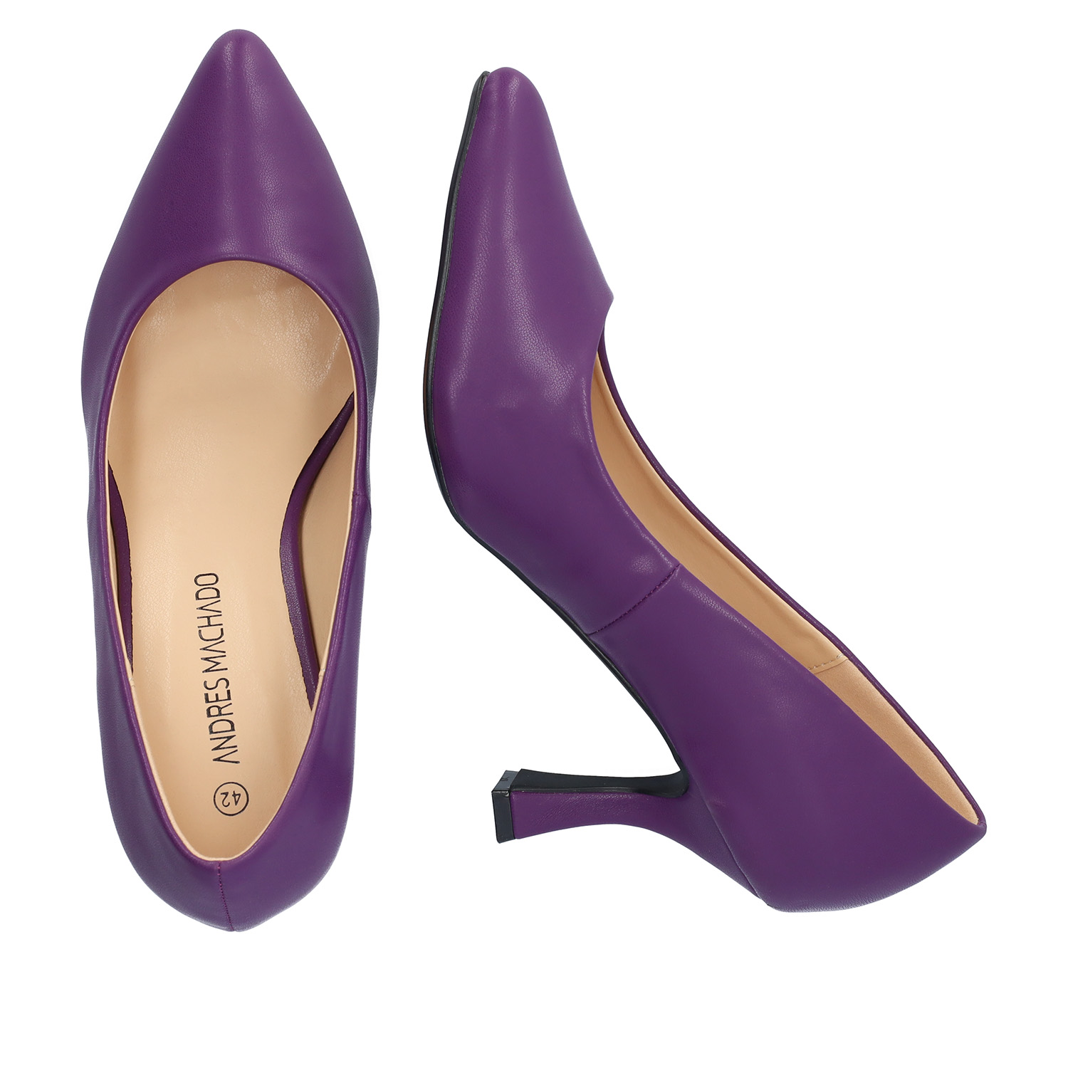 Heeled shoes in purple faux leather 