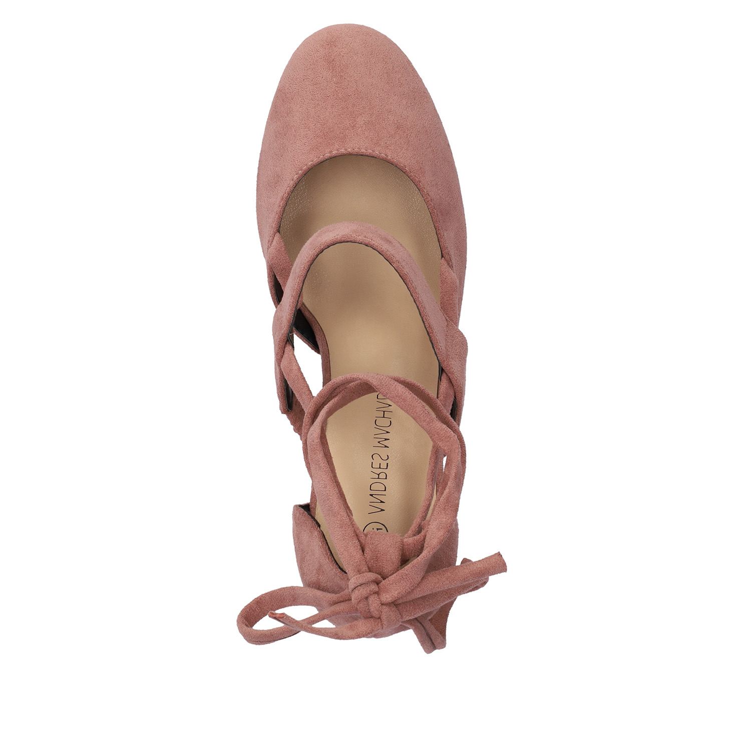 Heeled shoes in pink faux suede 
