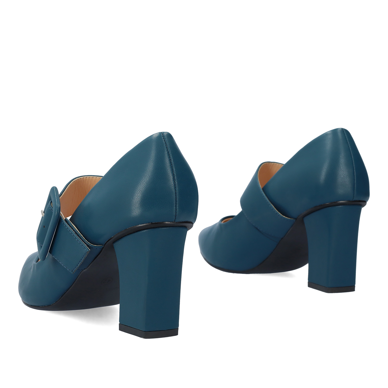 Classic pumps in blue faux leather 