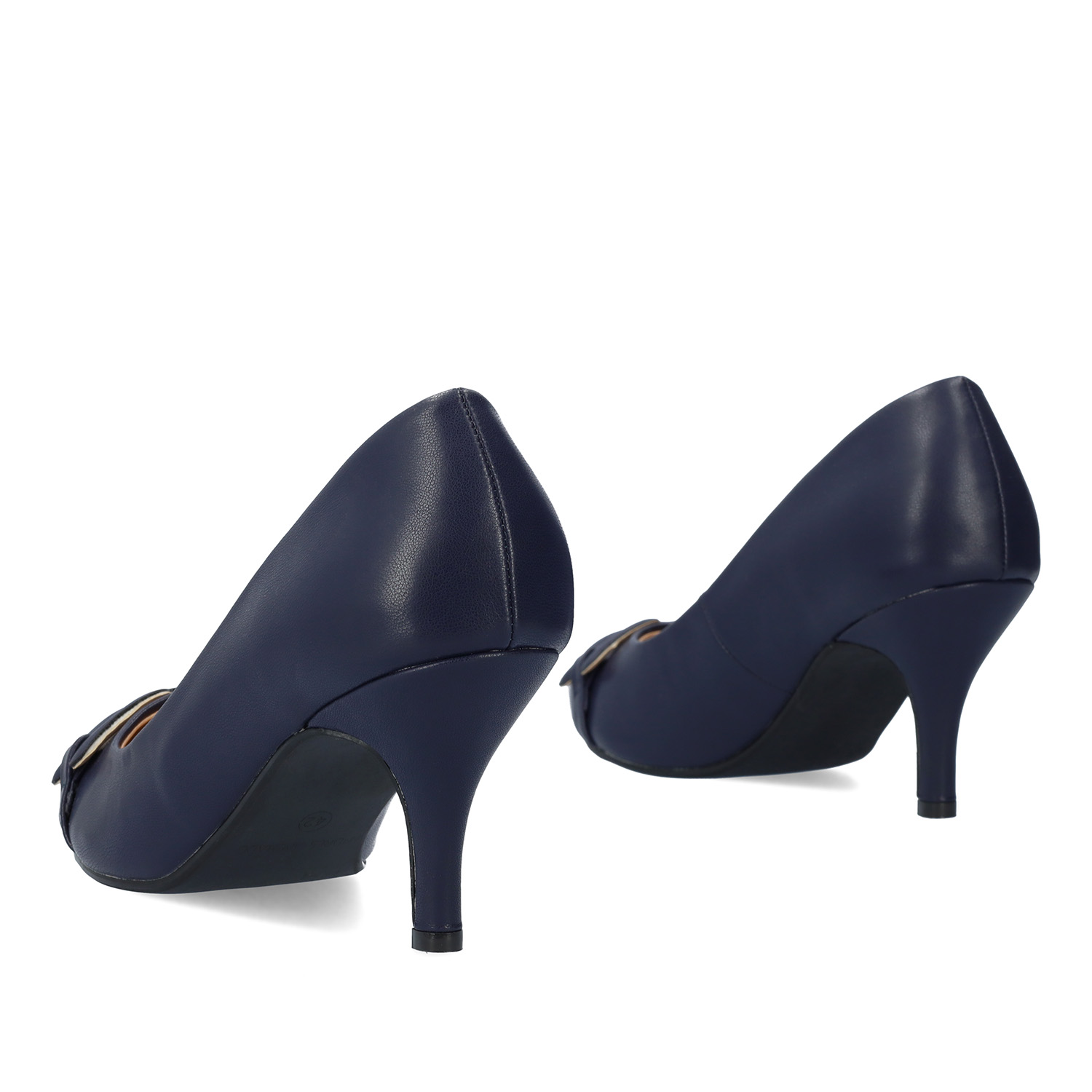 Heeled shoes in navy faux leather 