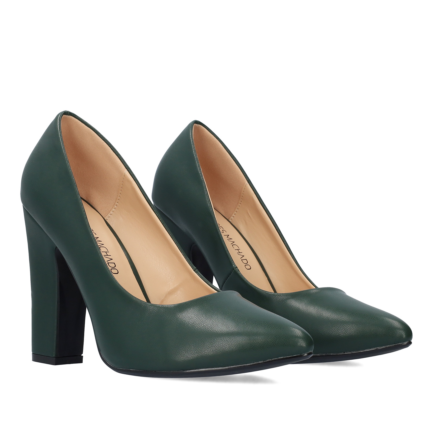 Green faux leather Stilettos 