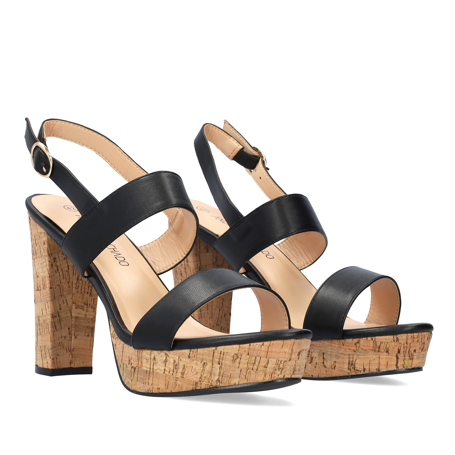 Soft Black high heeled sandals 