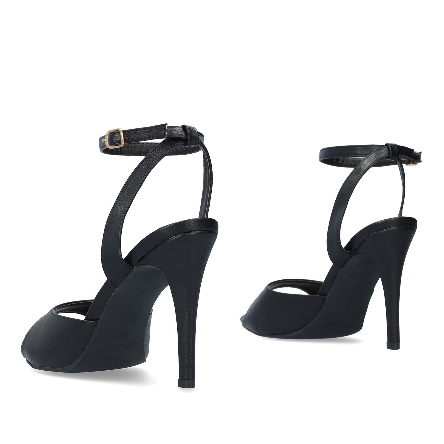 Black soft color high-heeled sandals 