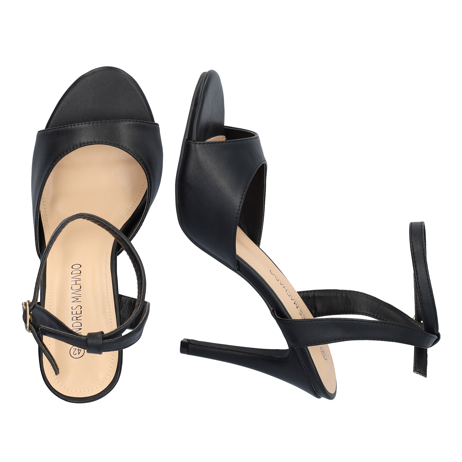 Black soft color high-heeled sandals 