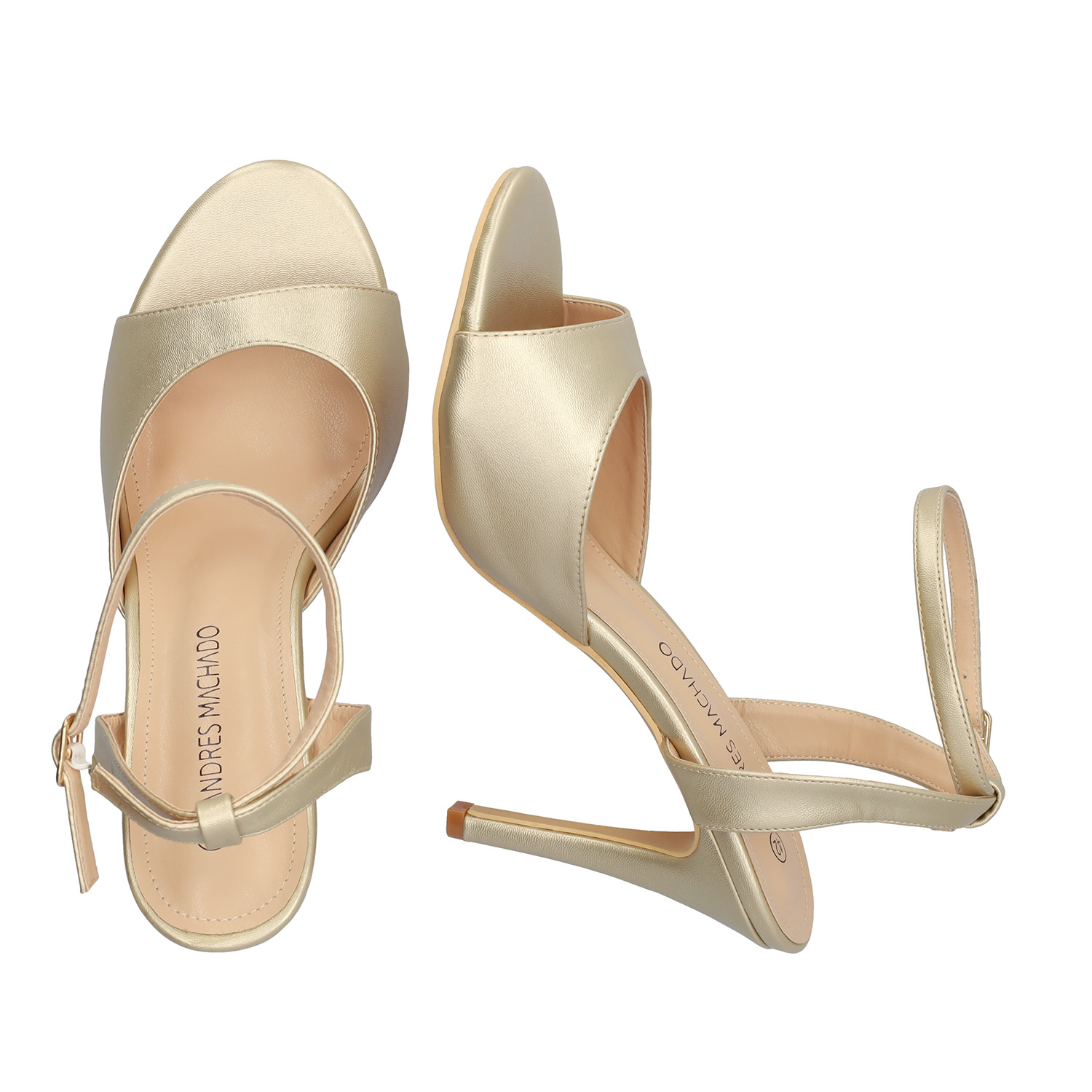 Gold soft color high-heeled sandals 