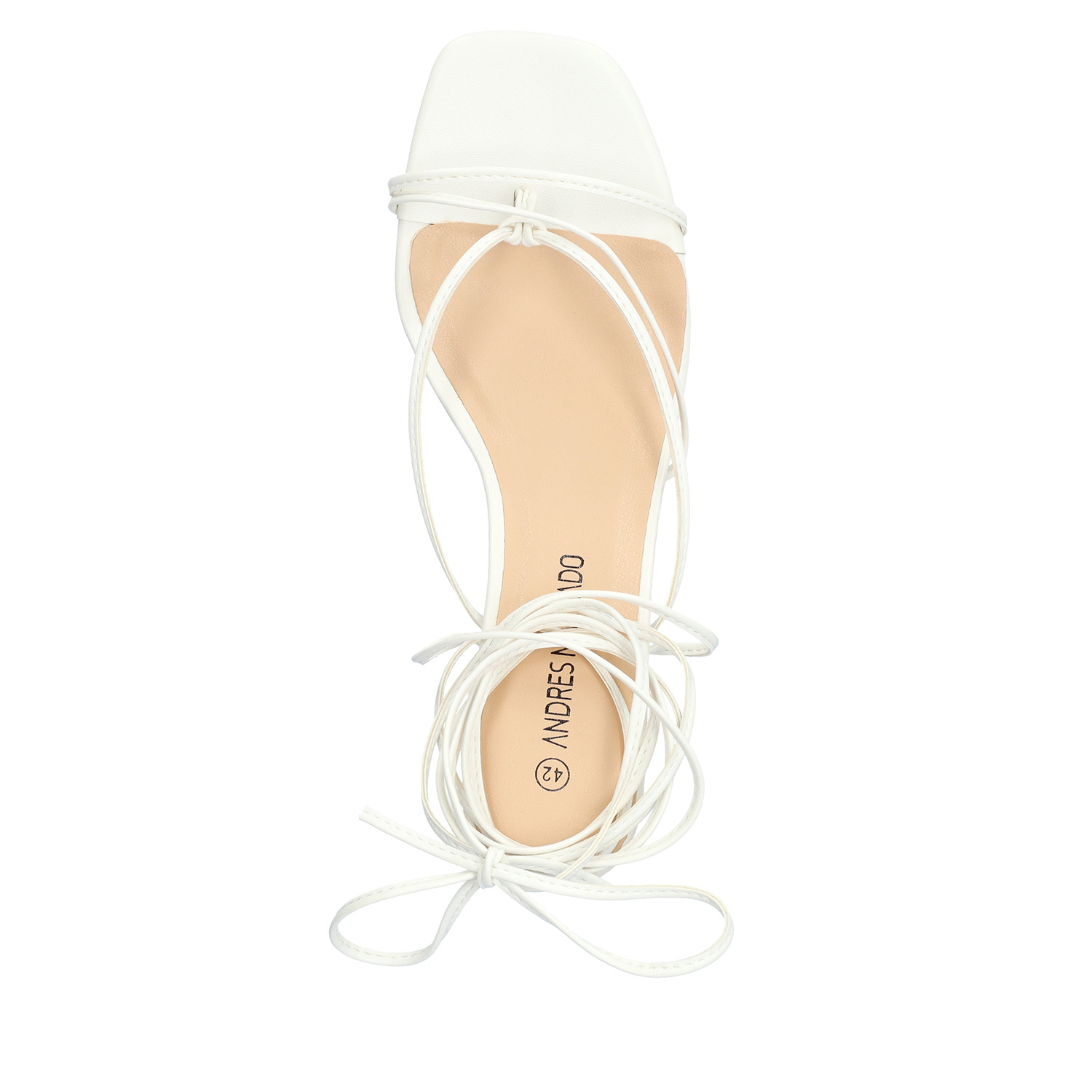 White soft sandal with Kitten heel 