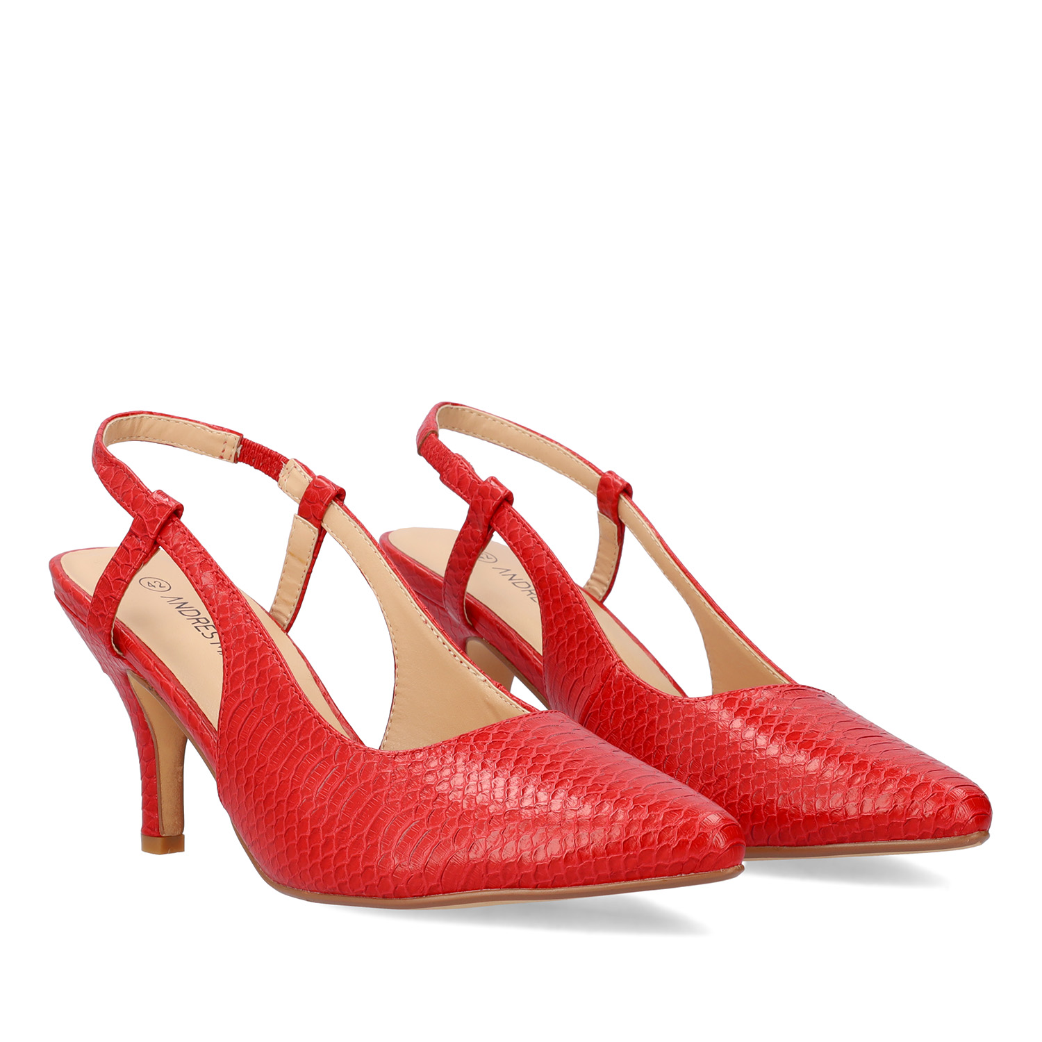 Backless Snake Red pump 