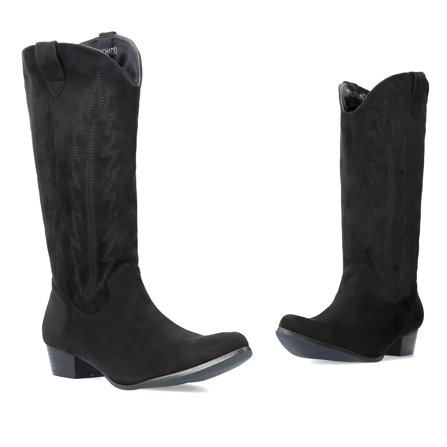 Black suede cowboy boots 