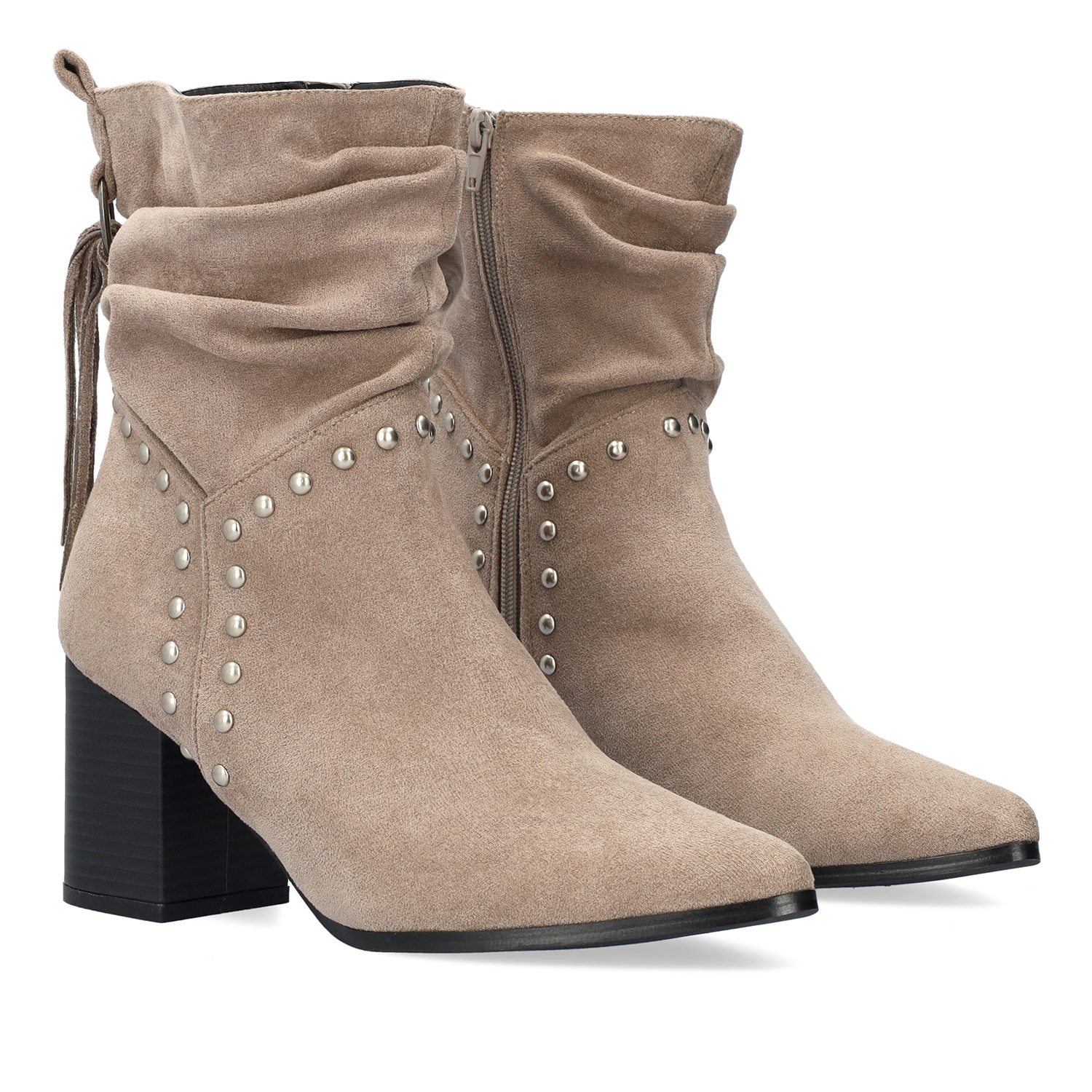 Grey faux suede cowboy high boots 