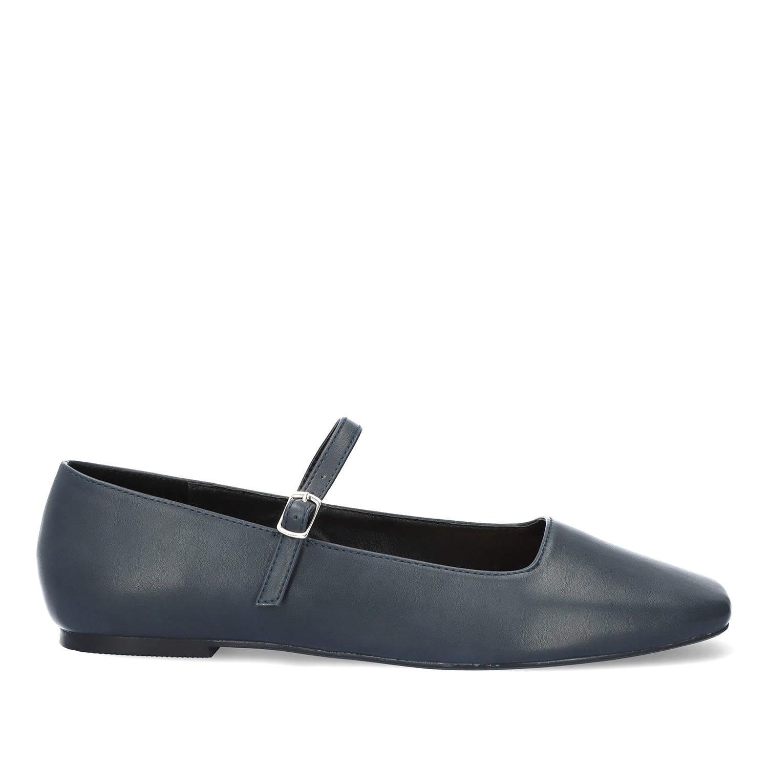 Flat navy ballerinas made in soft faux leather 