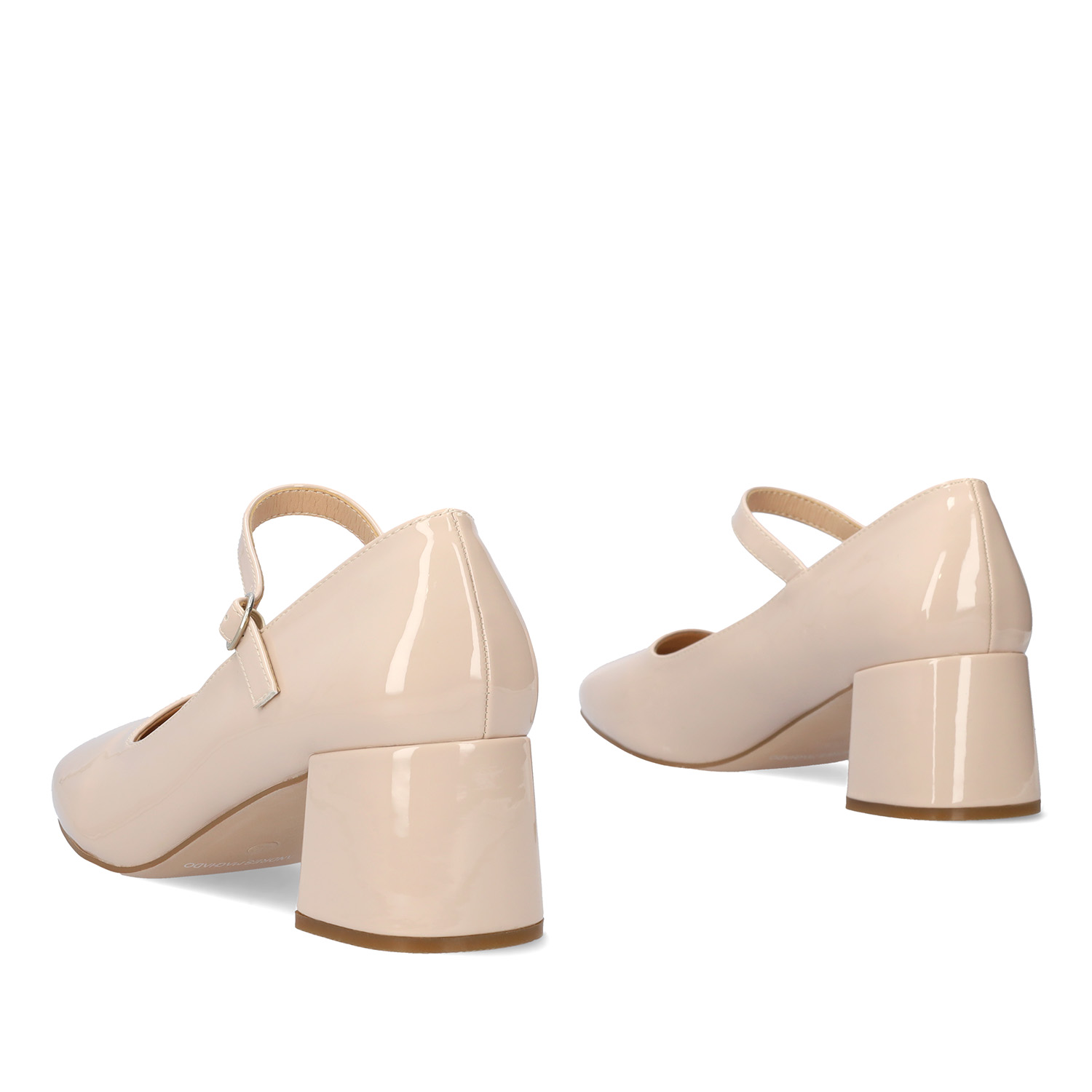 Patent beige faux leather heeled May Jane 