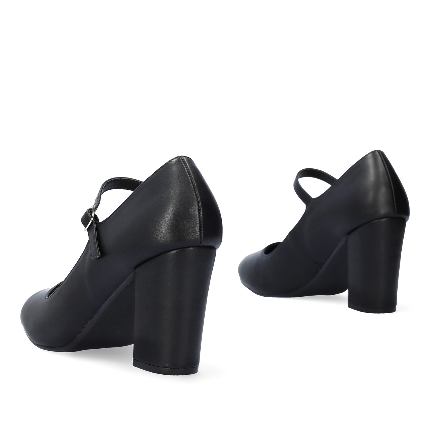 Mary Jane Stil Schuh mit Ferse in soft Schwarz Farbe 