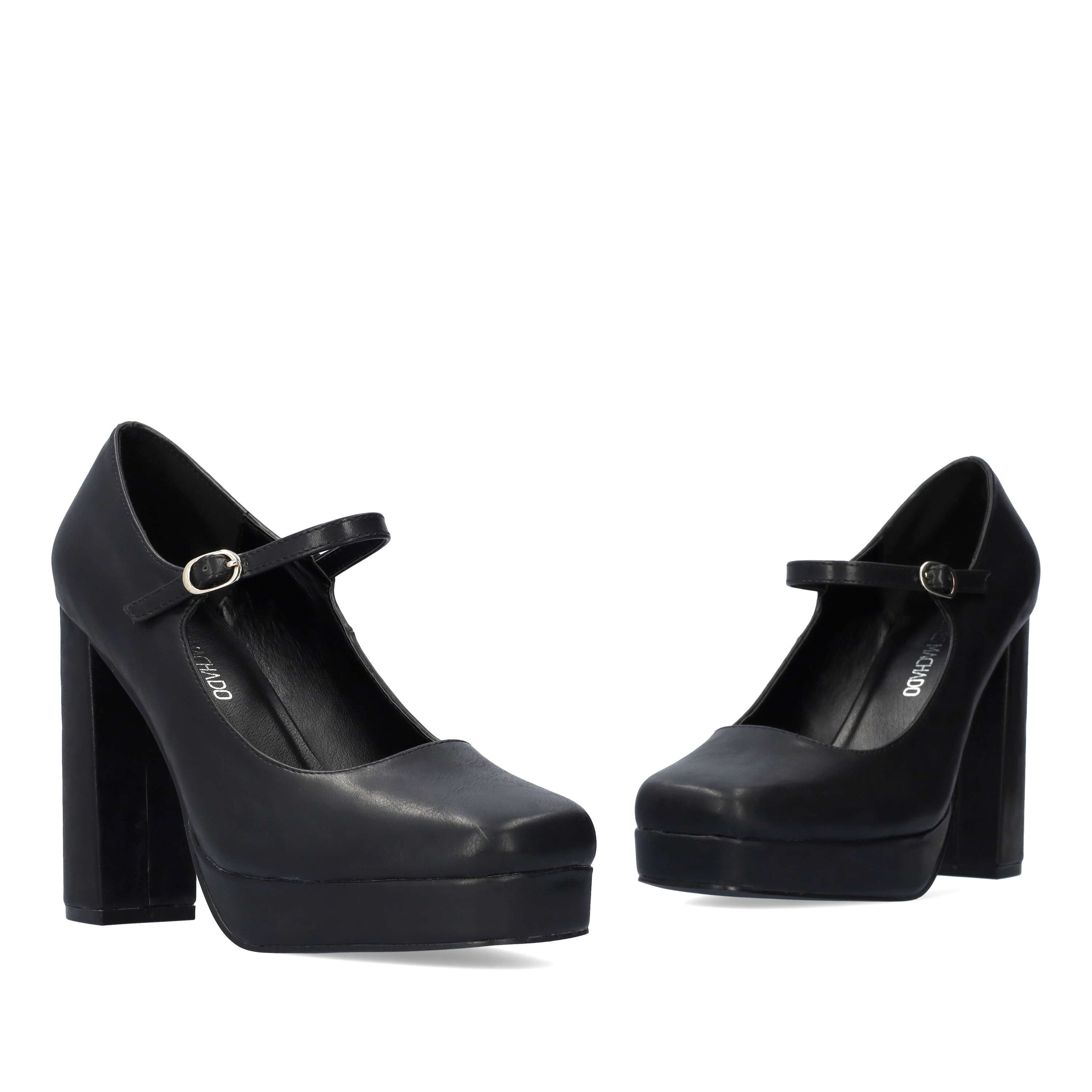 Heeled Mary Jane in soft black colour 