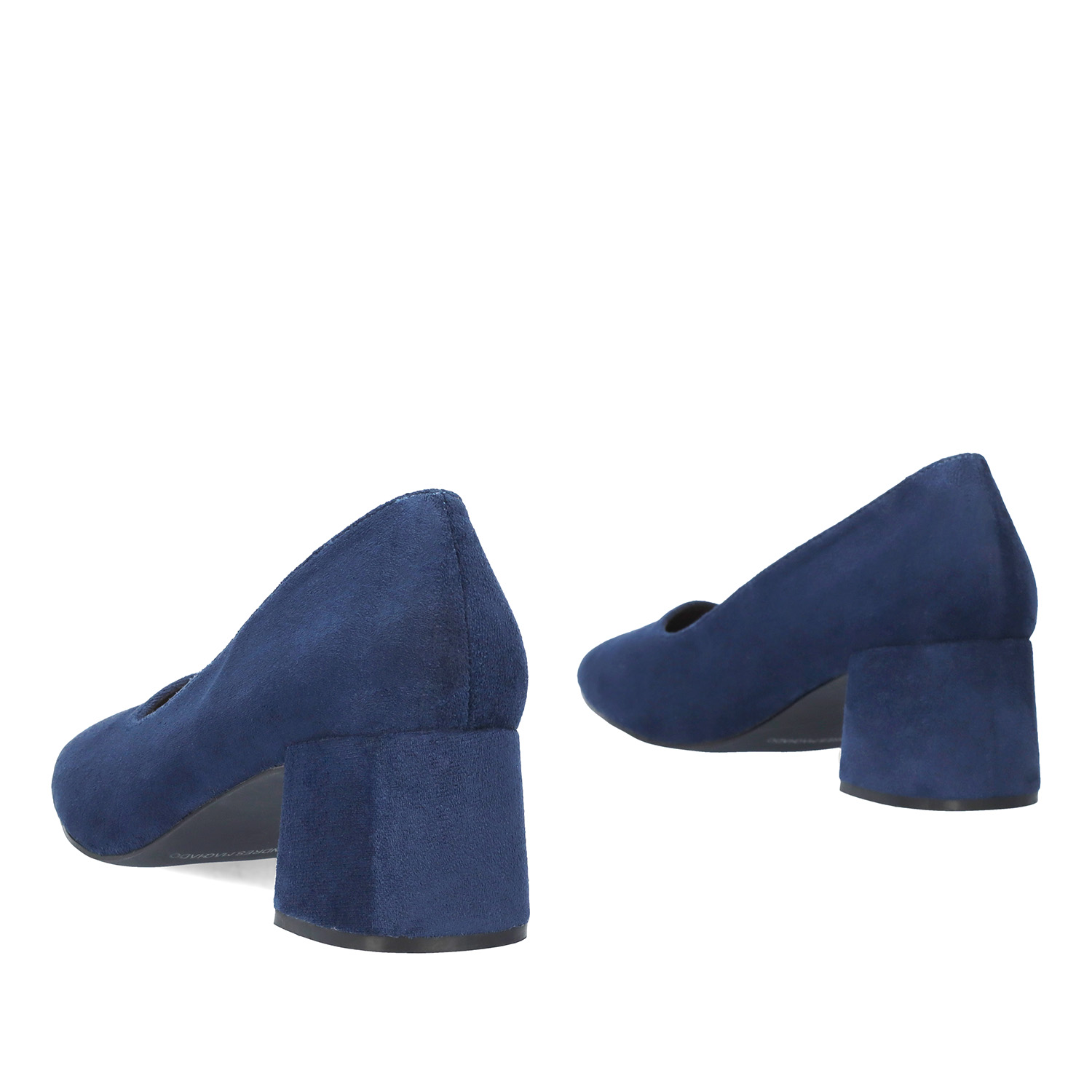 Navy faux suede heeled pumps 