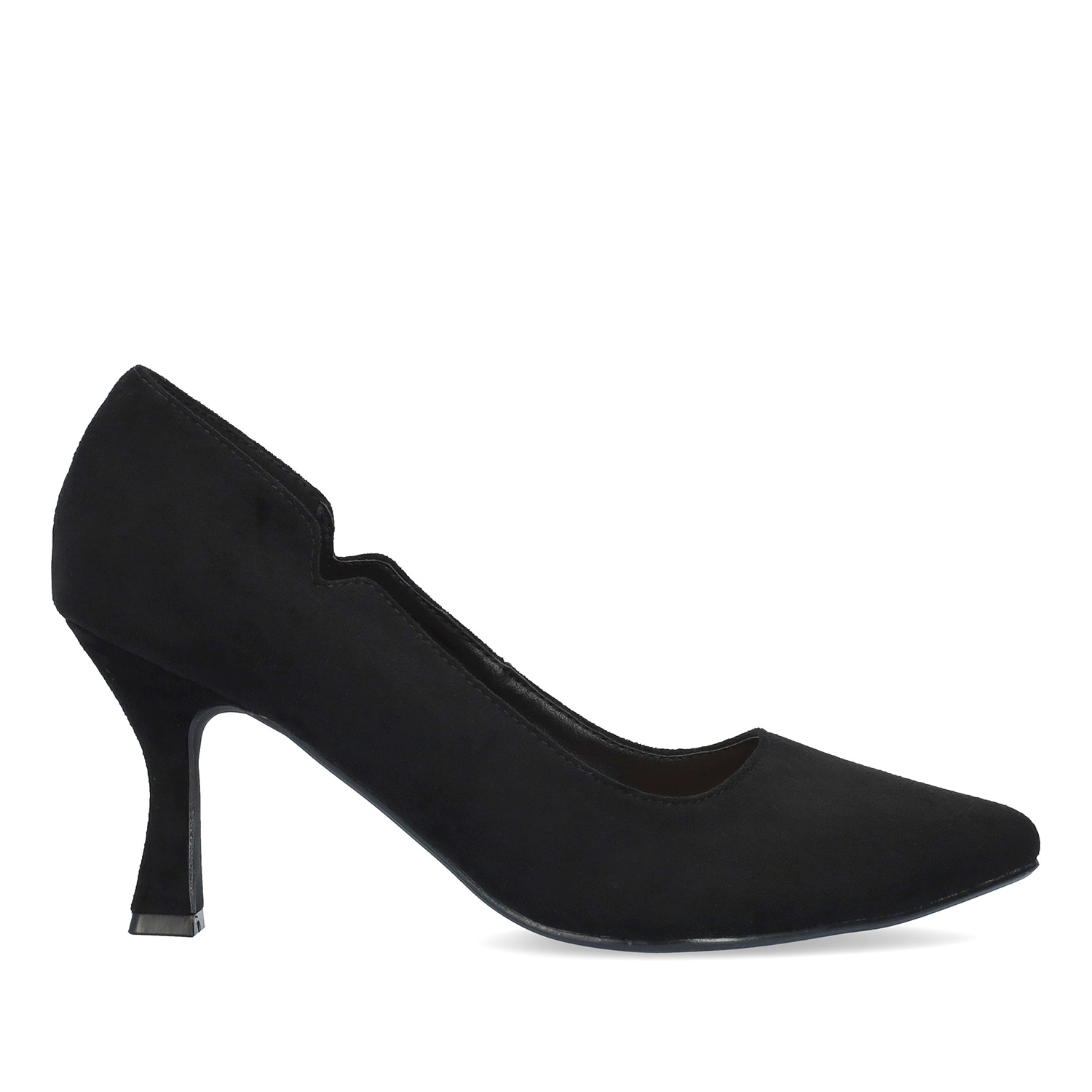 Escarpin avec kitten heel en suèdine noir 