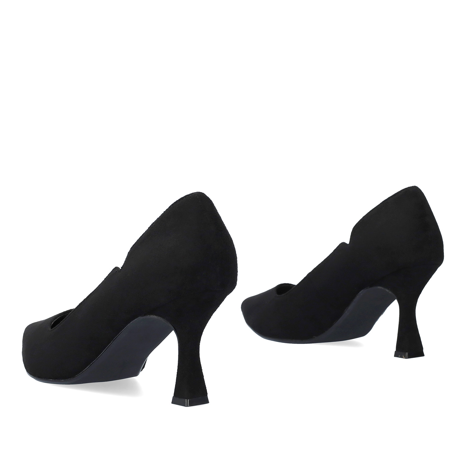 Escarpin avec kitten heel en suèdine noir 