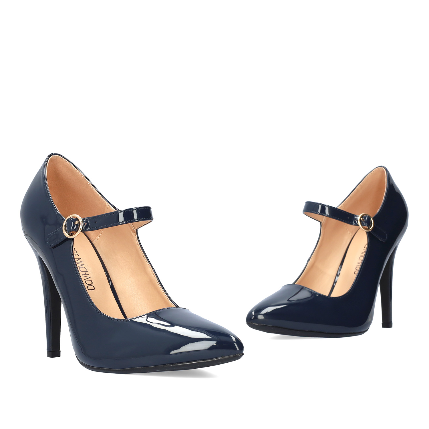 Navy soft patent heeled Mary Jane 