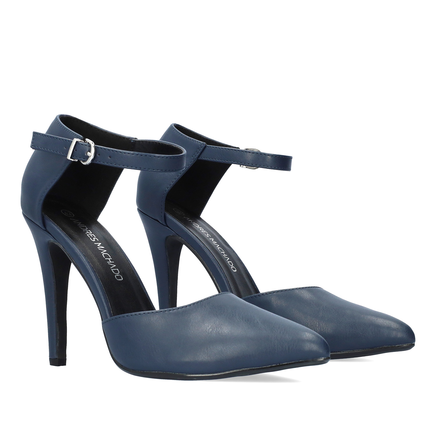 Soft marineblau farbige Pumps mit hohem Absatz