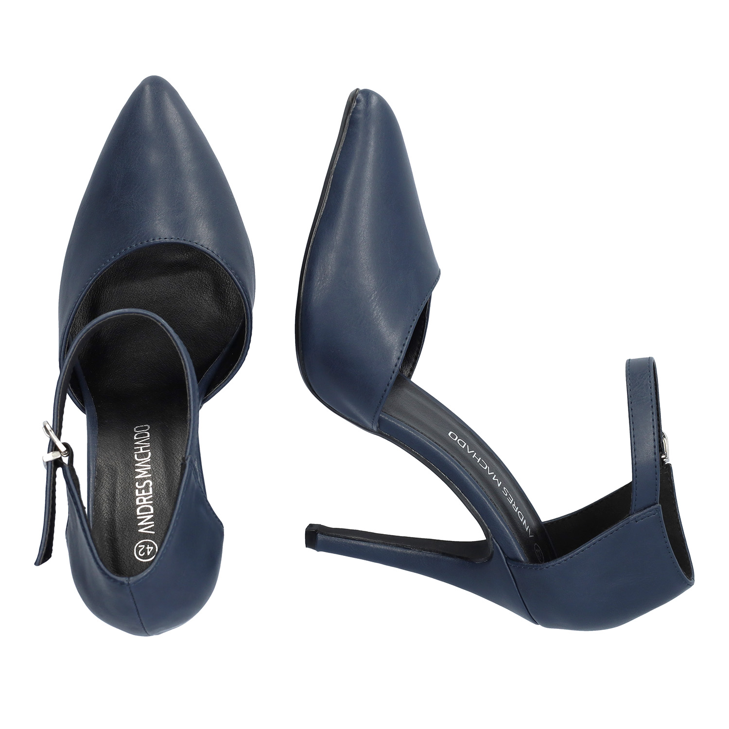 Soft marineblau farbige Pumps mit hohem Absatz 