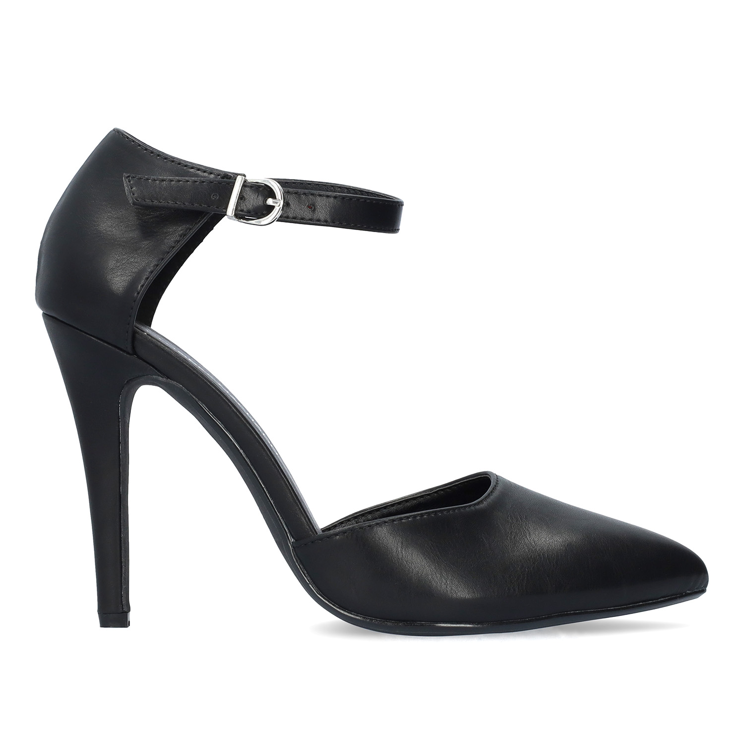 Black soft faux leather pumps 