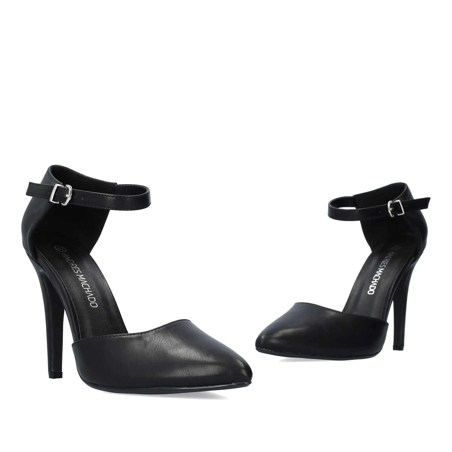 Soft schwarz farbige Pumps mit hohem Absatz 