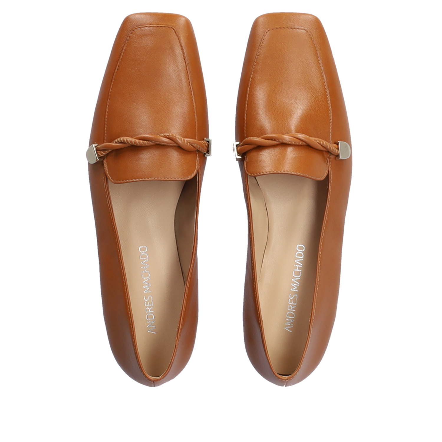 Brown leather loafers 