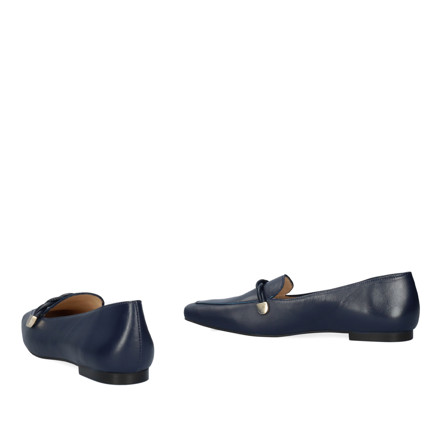 Navy leather loafers 