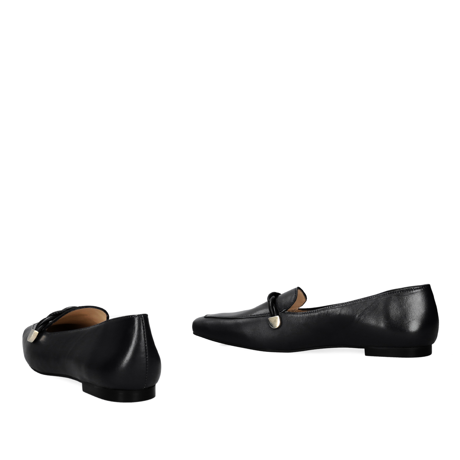 Black leather loafers 