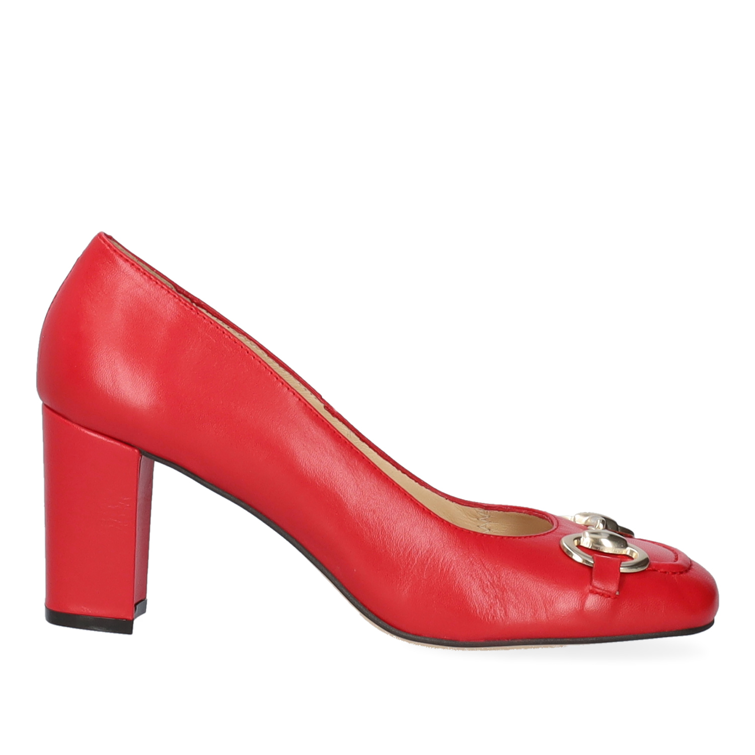 Chaussures talons en cuir rouge de style vintage. 