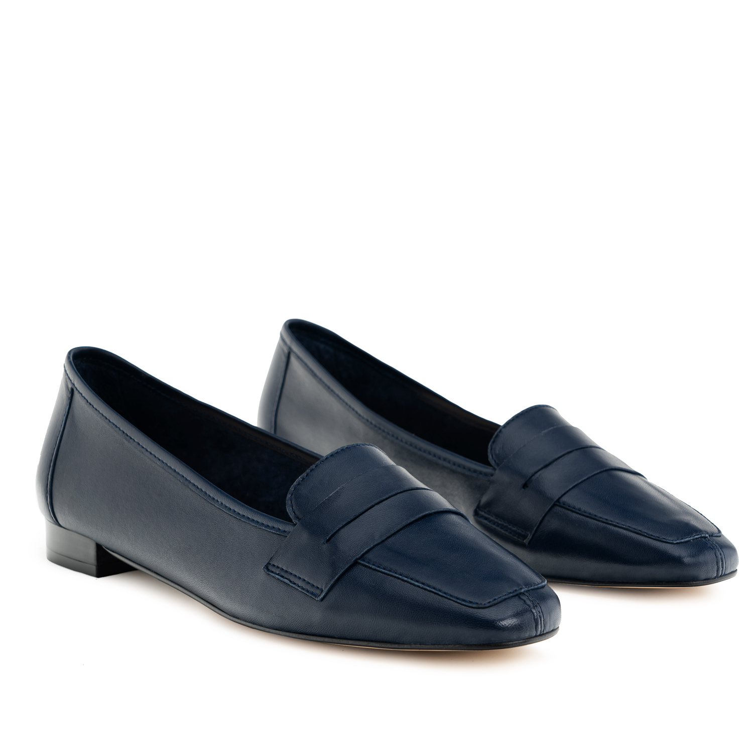 Penny Loafer in Navy Leather 