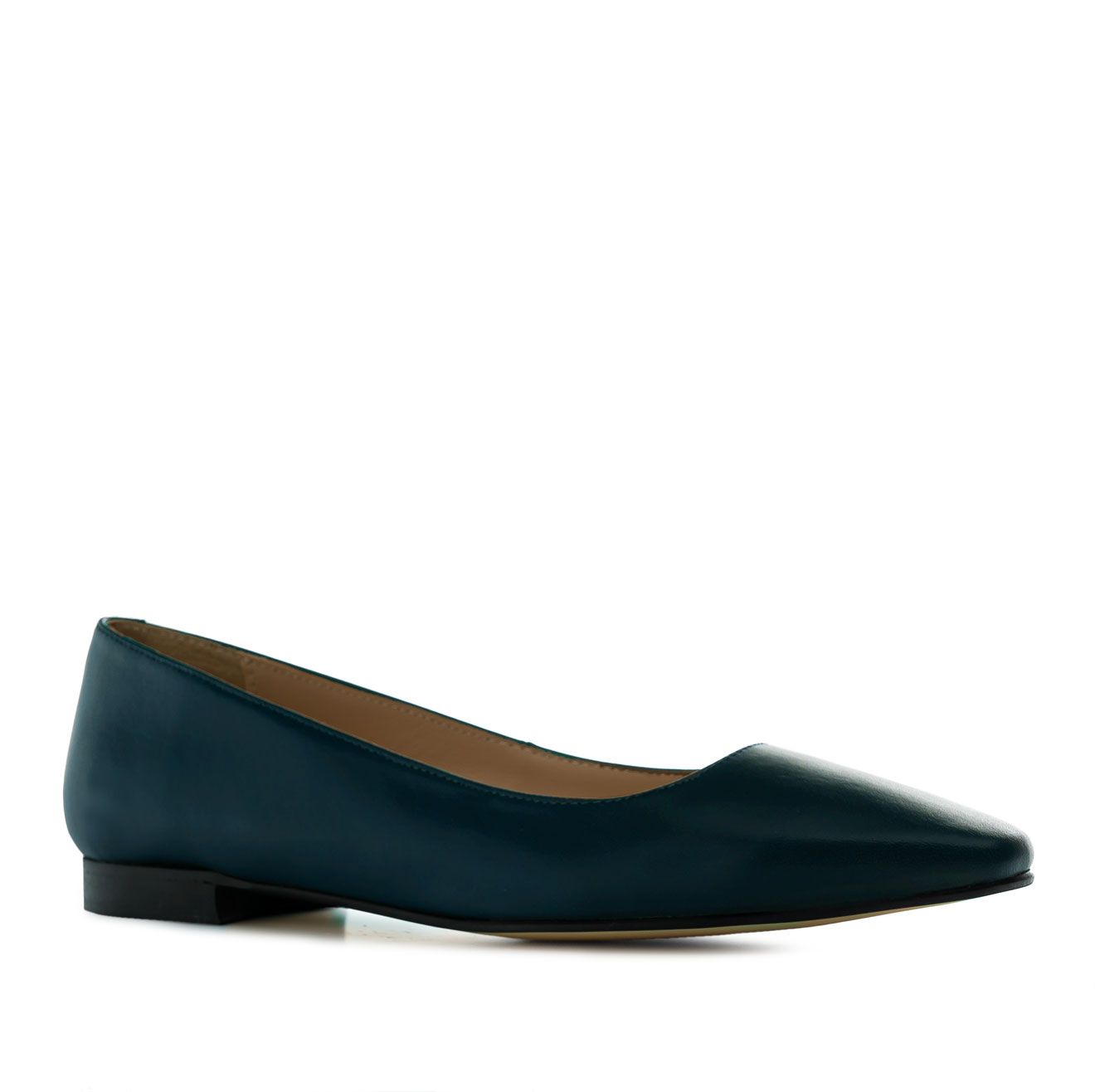 Ballet Flats in Navy Leather 