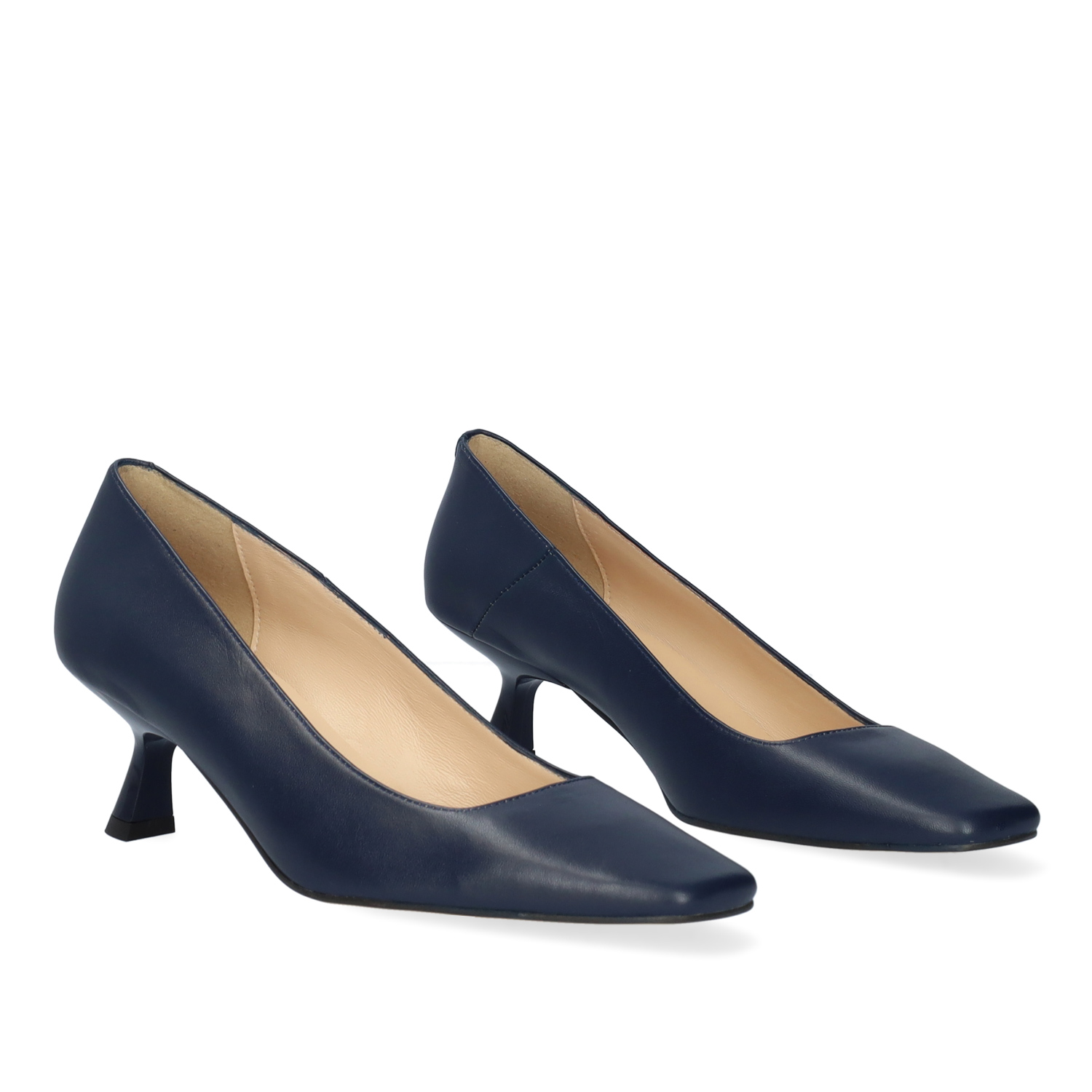 Heeled shoes in navy leather 