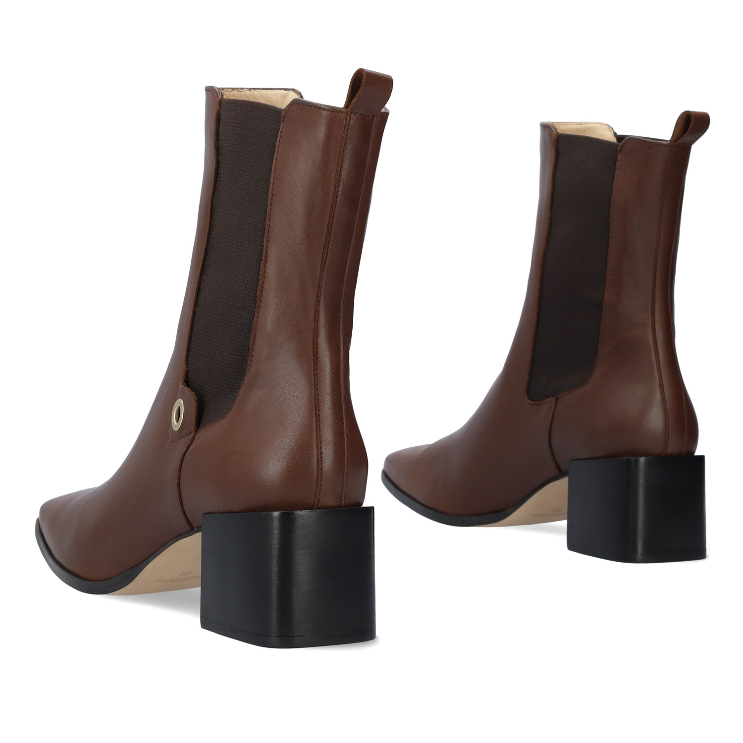 Chelsea Booties in Brown Leather 