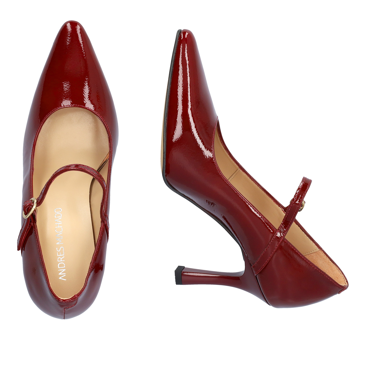 Burgundy patent leather stiletto 