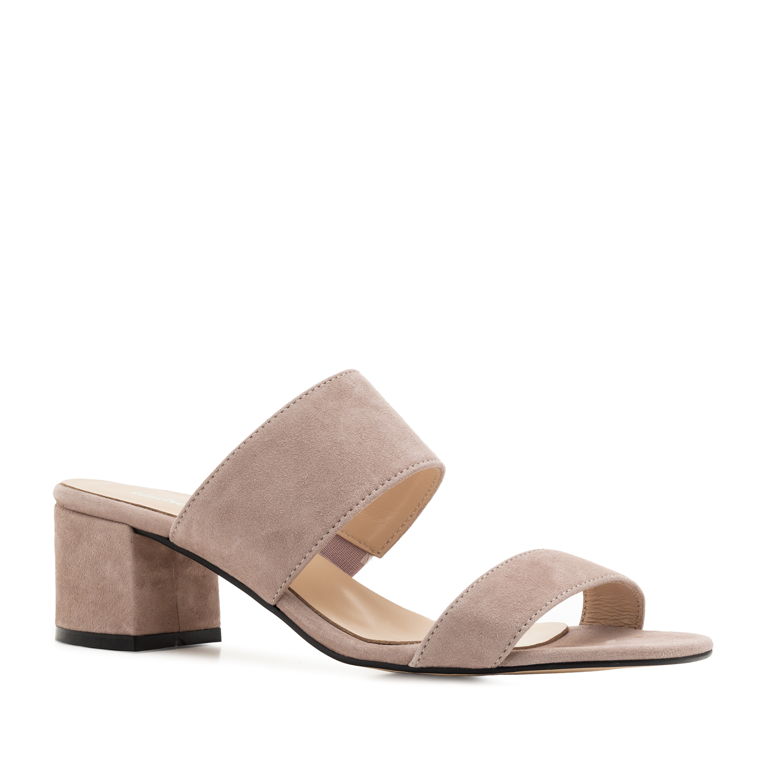 nude leather mules