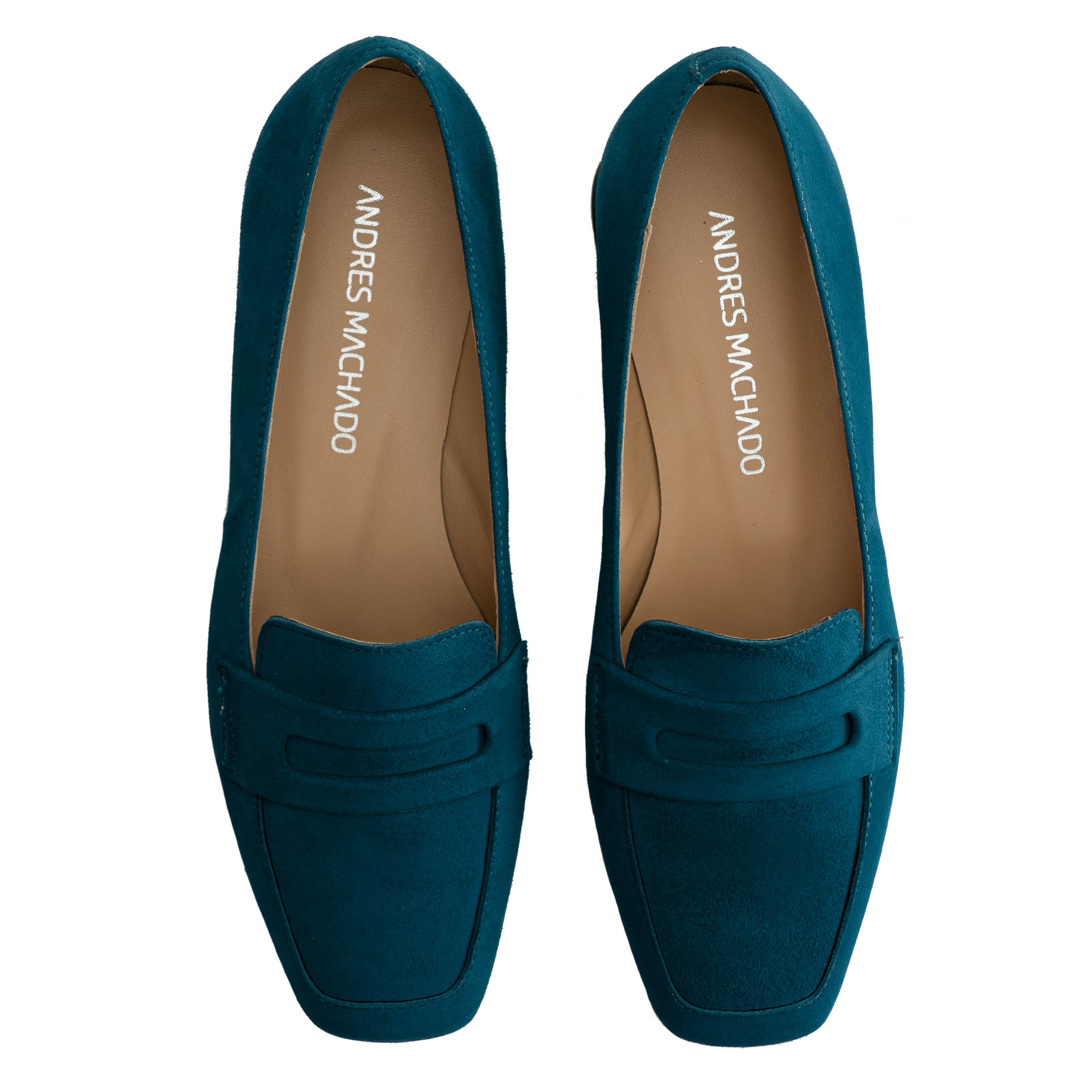 Moccasins in Blue Suede Leather 