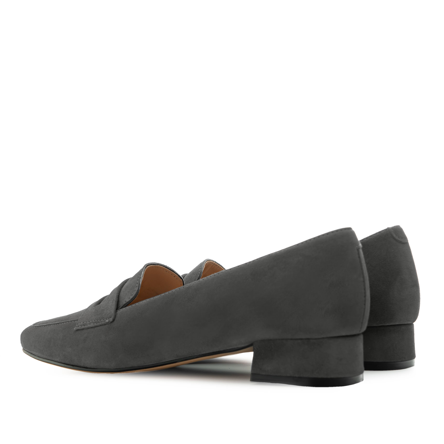 Moccasins in Grey Suede Leather 
