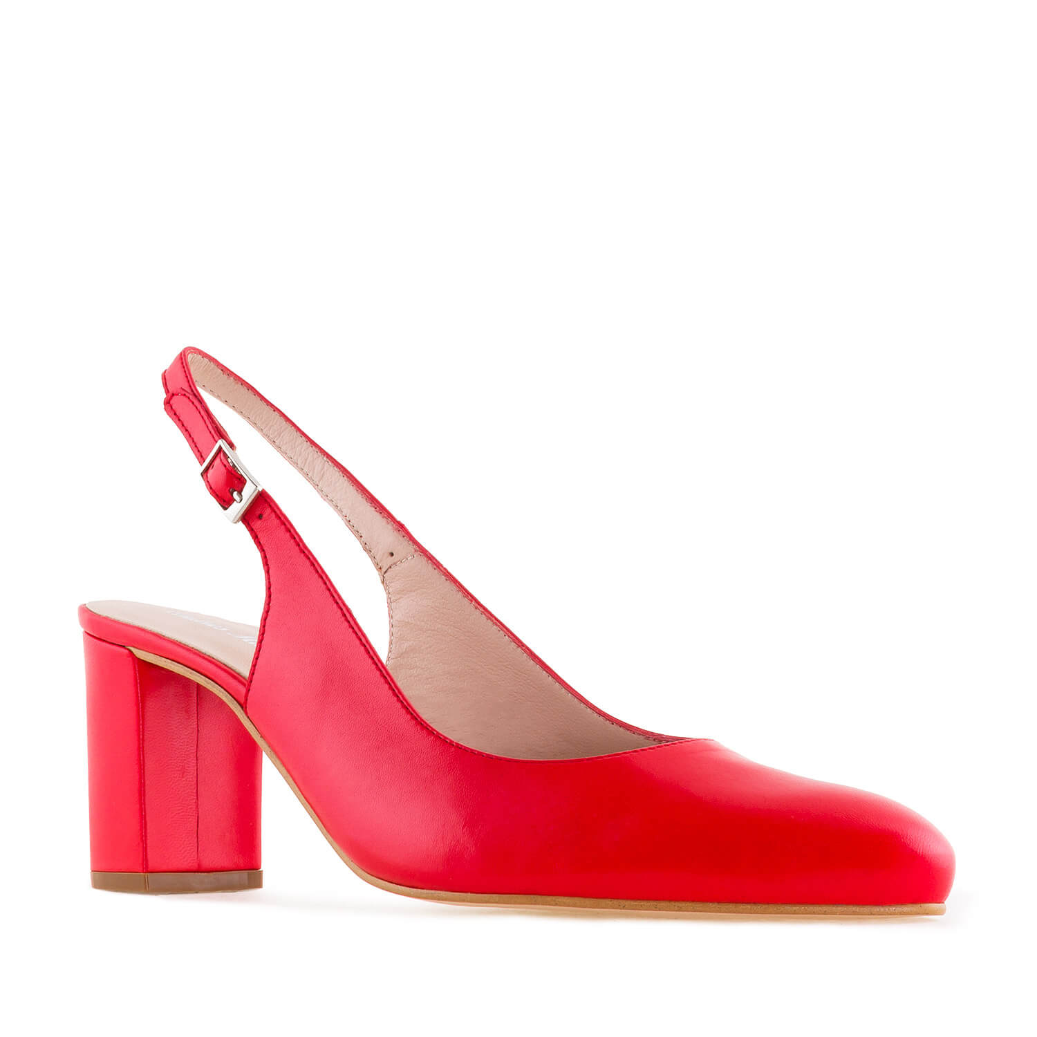 Slingback Stilettos in Red Nappa Leather 