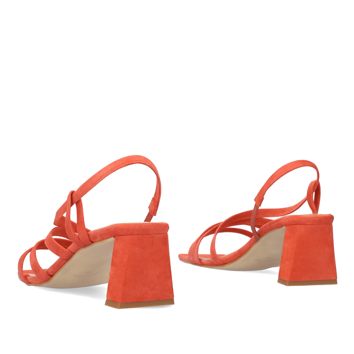 Sandalen aus orangem Wildleder 