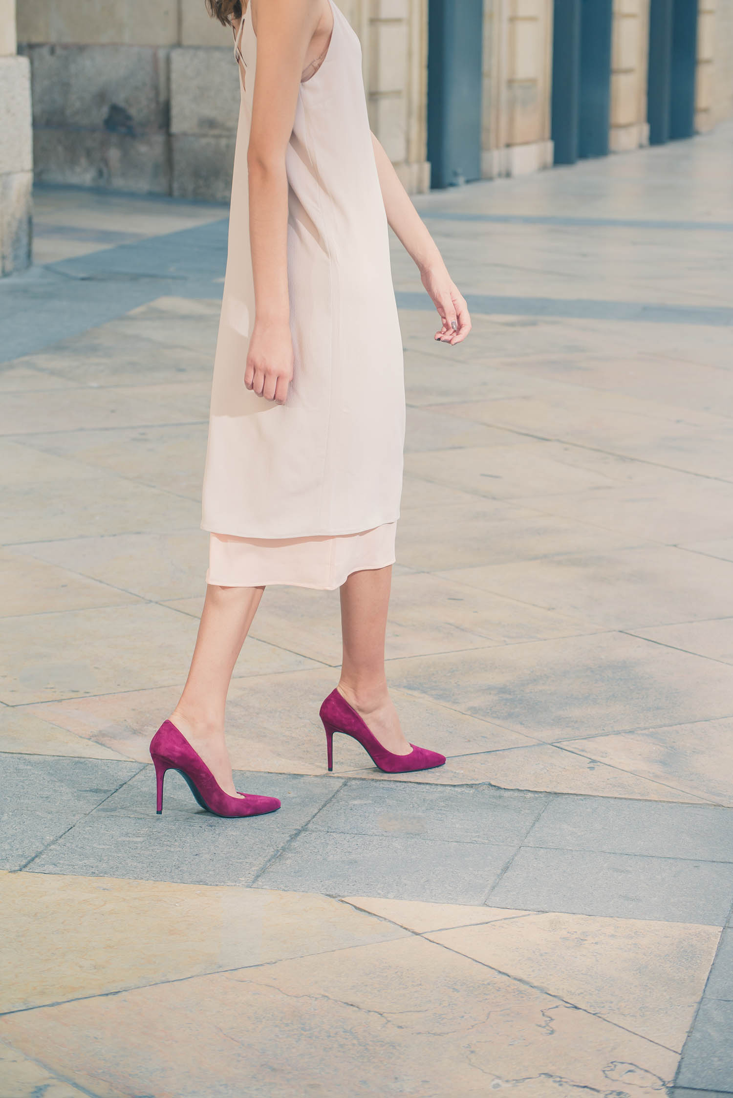 Heeled Shoes in Burgundy Suede 