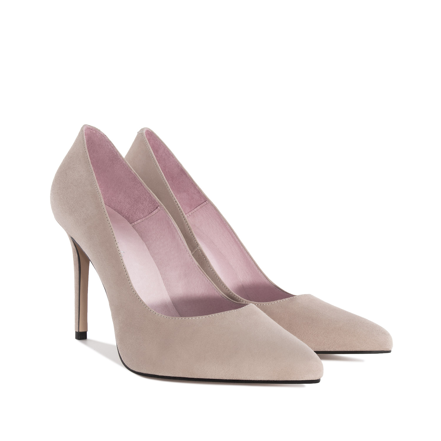 Heeled Shoes in Taupe Suede 